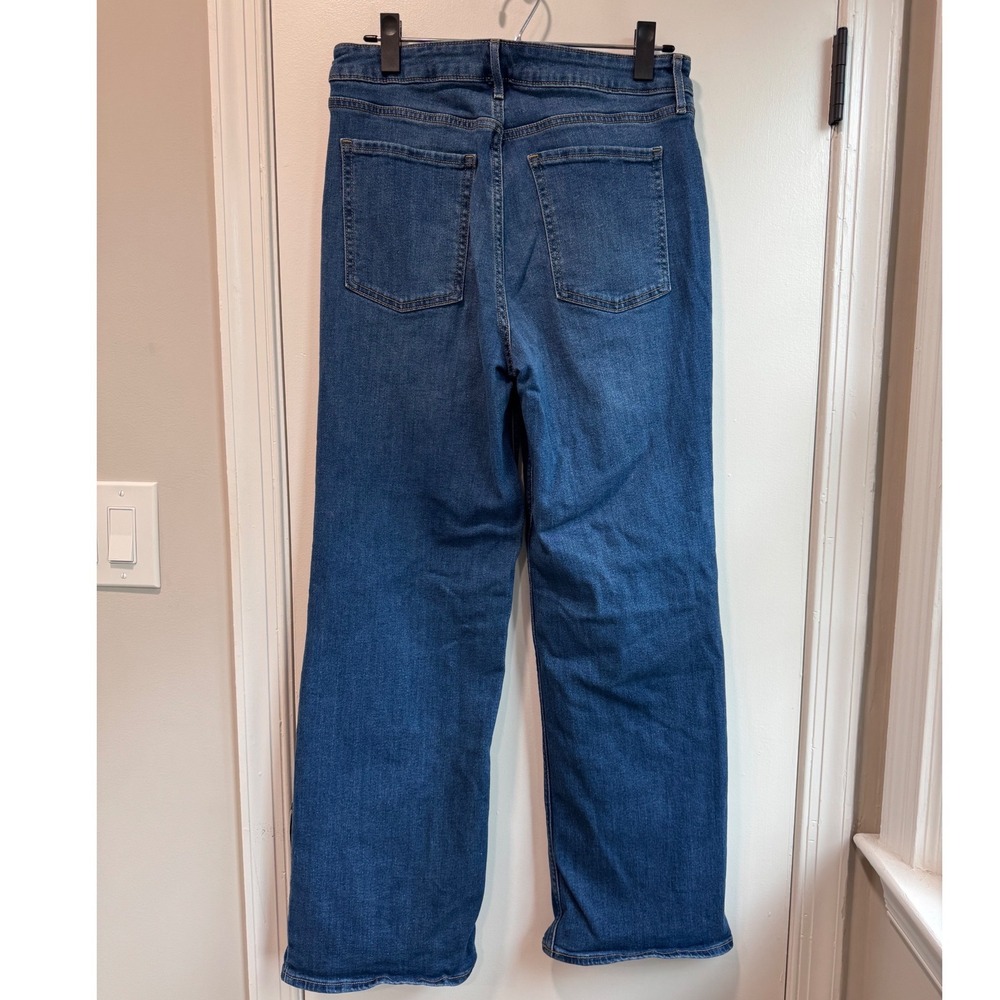Old Navy Wow Wide Leg Jeans Womens 12 High Rise Medium Wash Blue Denim Stretch - Picture 4 of 5